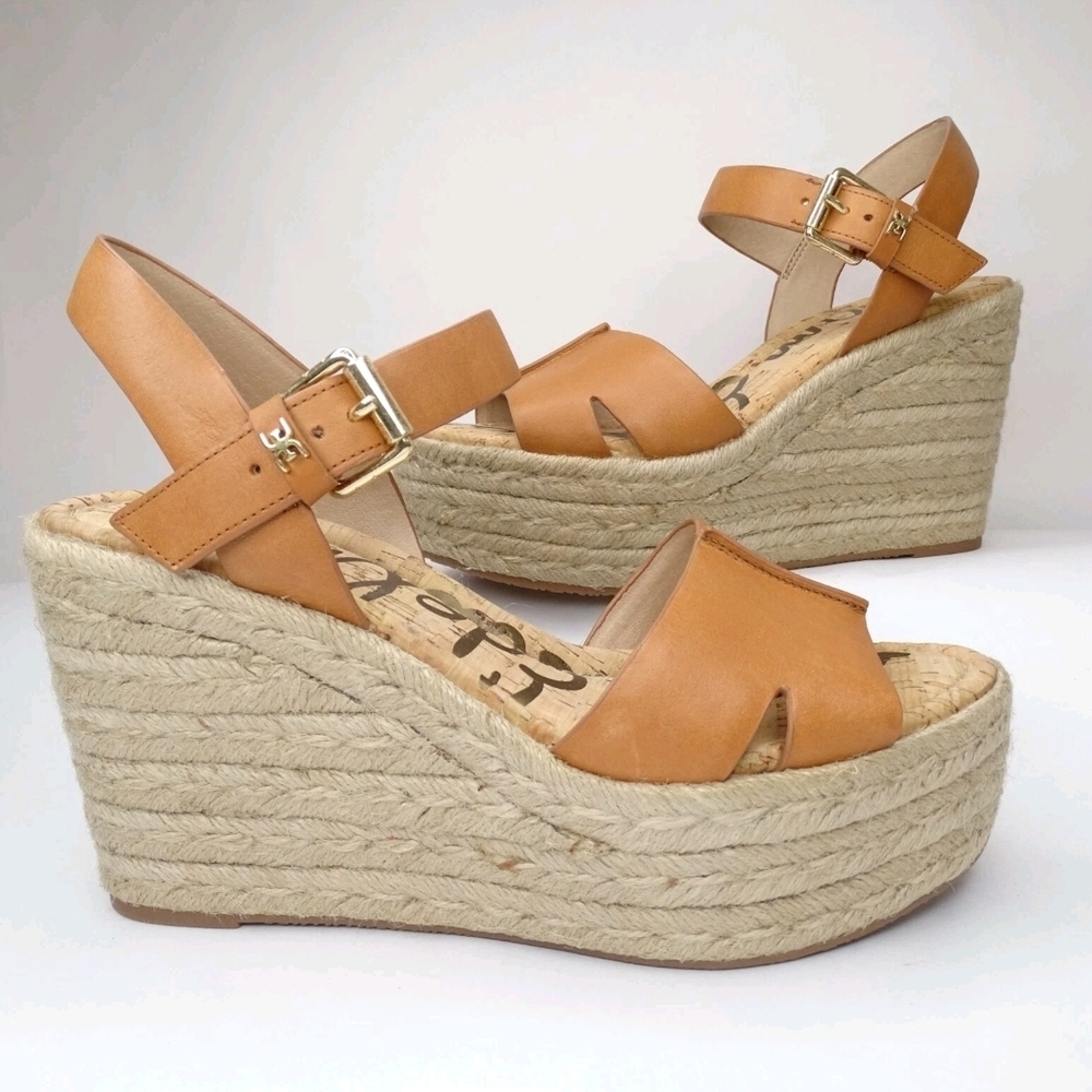 Sam Edelman Tan Espadrille Wedges, Size 9
